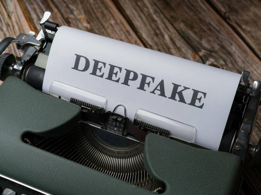 Free A typewriter with the word deepfake on it Stock Photo
